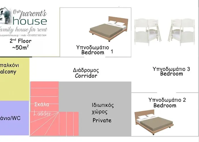 Feriehus Our Parent's House. Family House For Rent Skála Kallirákhis